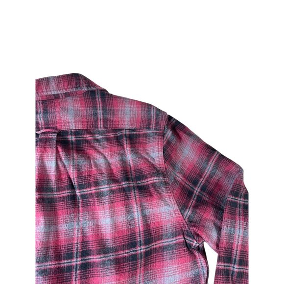 JACHS Heritage Flannel Mens XL Shirt Red Gray Plaid Button Up Long Sleeve Casual - Picture 9 of 13